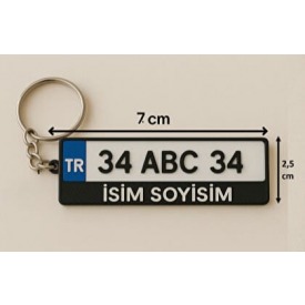 Kişiye Özel İsim ve Soyisim Yazılı TR Plakalı Anahtarlık